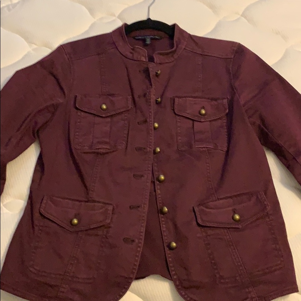 WHBM purple military style jacket blazer